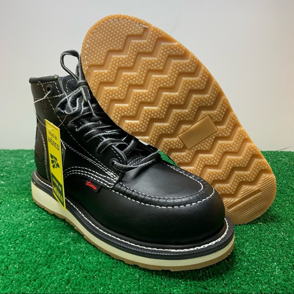 Mens Leather Work construction Boots Oak Color Bota Trabajo Construcción